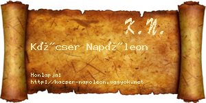 Kácser Napóleon névjegykártya